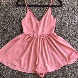 Pink flowy summer romper